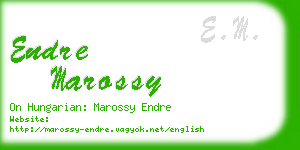 endre marossy business card